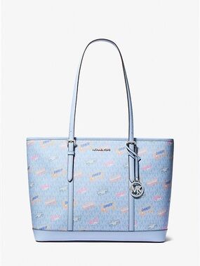 MICHAEL Michael Kors Jet Set Large Printed Signature Logo Tote Diner Theme